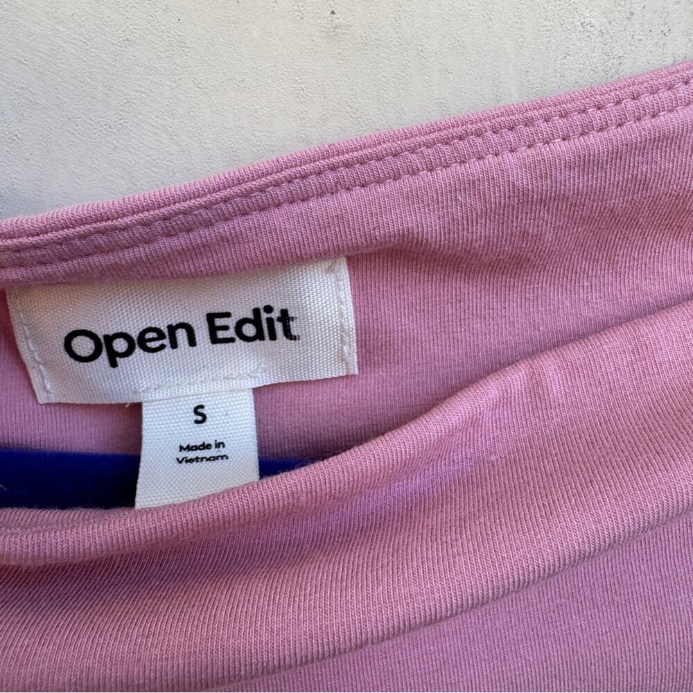Open Edit Pink Long Sleeve Draped Top, Y2K Style, XS - Picture 2 of 5